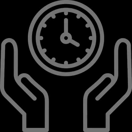 Icon Zeit sparen – wir räumen auch ohne Ihre Anwesenheit