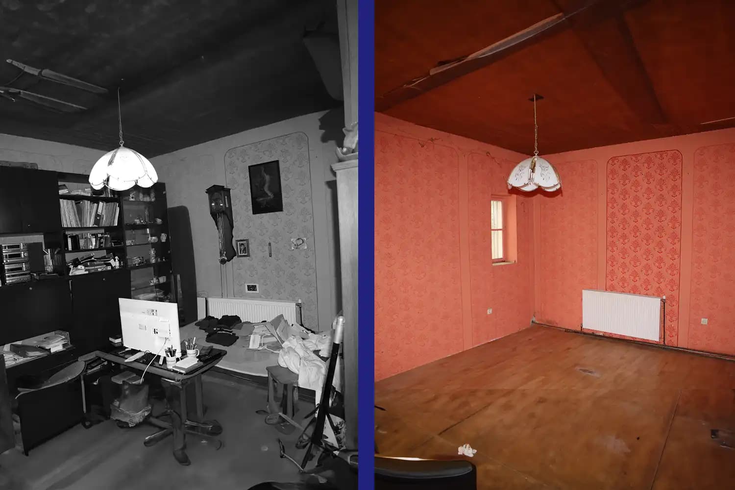 Vorher-Nachher Bild einer Entrümpelung – 1210 Wien, 2023